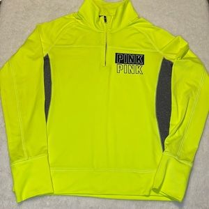 Neon Quarter Zip PINK Victoria Secret Long Sleeve